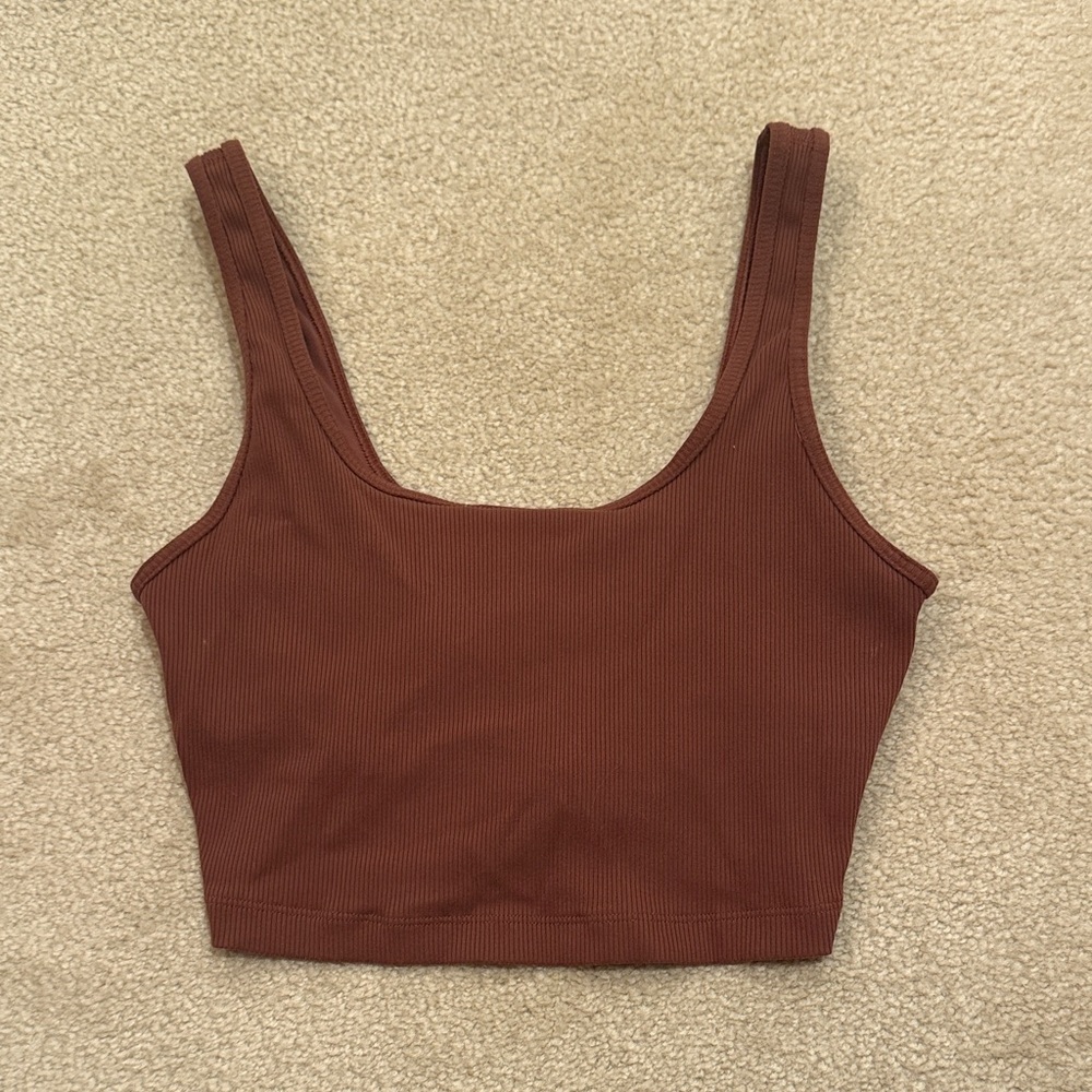 Aerie Chocolate Ribbed Crop Top